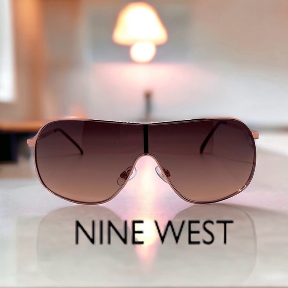 Nine West Accessories - Nine West Rose Gold Metal Shield Sunglasses